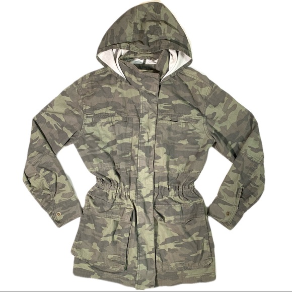 Universal Thread Jackets & Blazers - Universal Threads Military Cotton Camouflage Hooded Jacket Coat Women’s Large